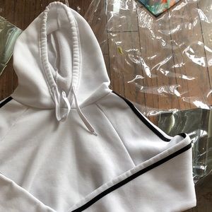 White and black hoodie